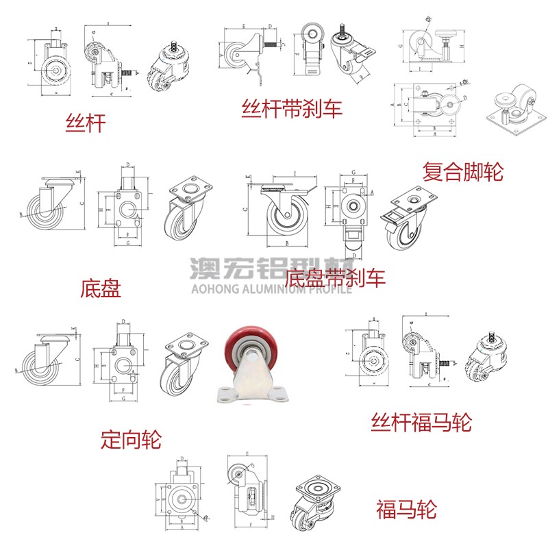 腳輪與工業(yè)鋁型材框架連接